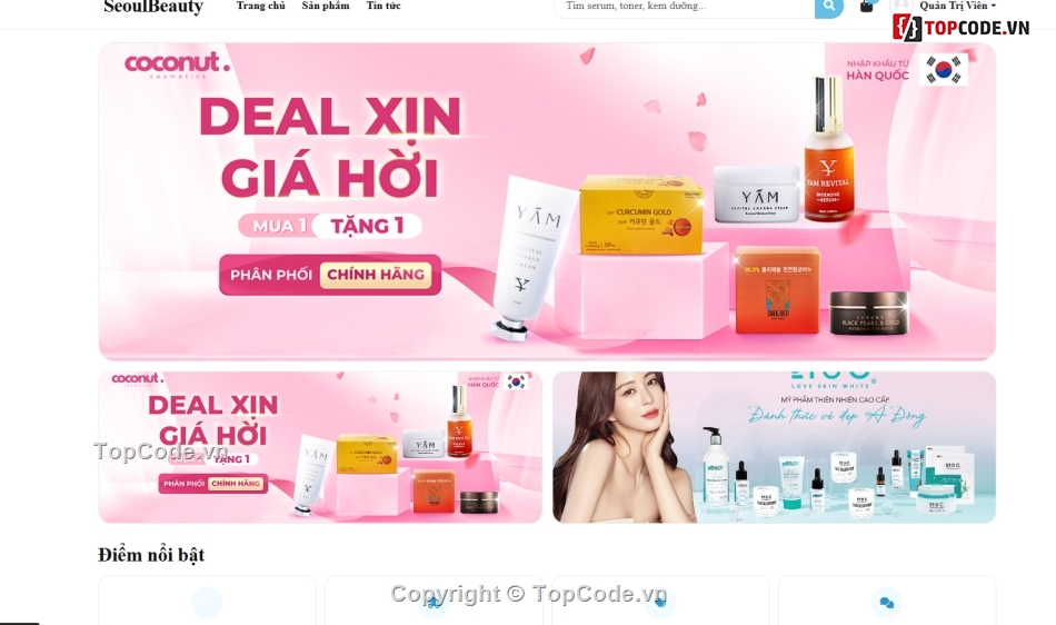 mỹ phẩm,bán mỹ phẩm,Website bán mỹ phẩm laravel